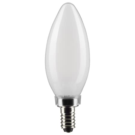 Satco 4-Watt B11 LED - Frosted - Candelabra Base - 3000K - 350 Lumens - 120 Volts, 2PK S21824